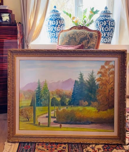 VIEW OF THE GARDEN AND MOUNTAINS IN ST-PREX, 2021